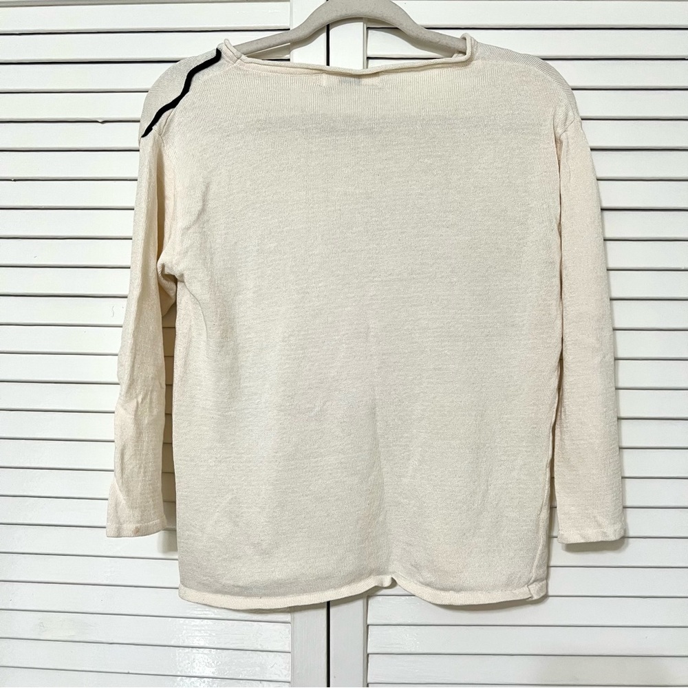 Cream Sweater with Black Abstract Design - Picture 3 of 13